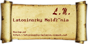 Latosinszky Melánia névjegykártya
